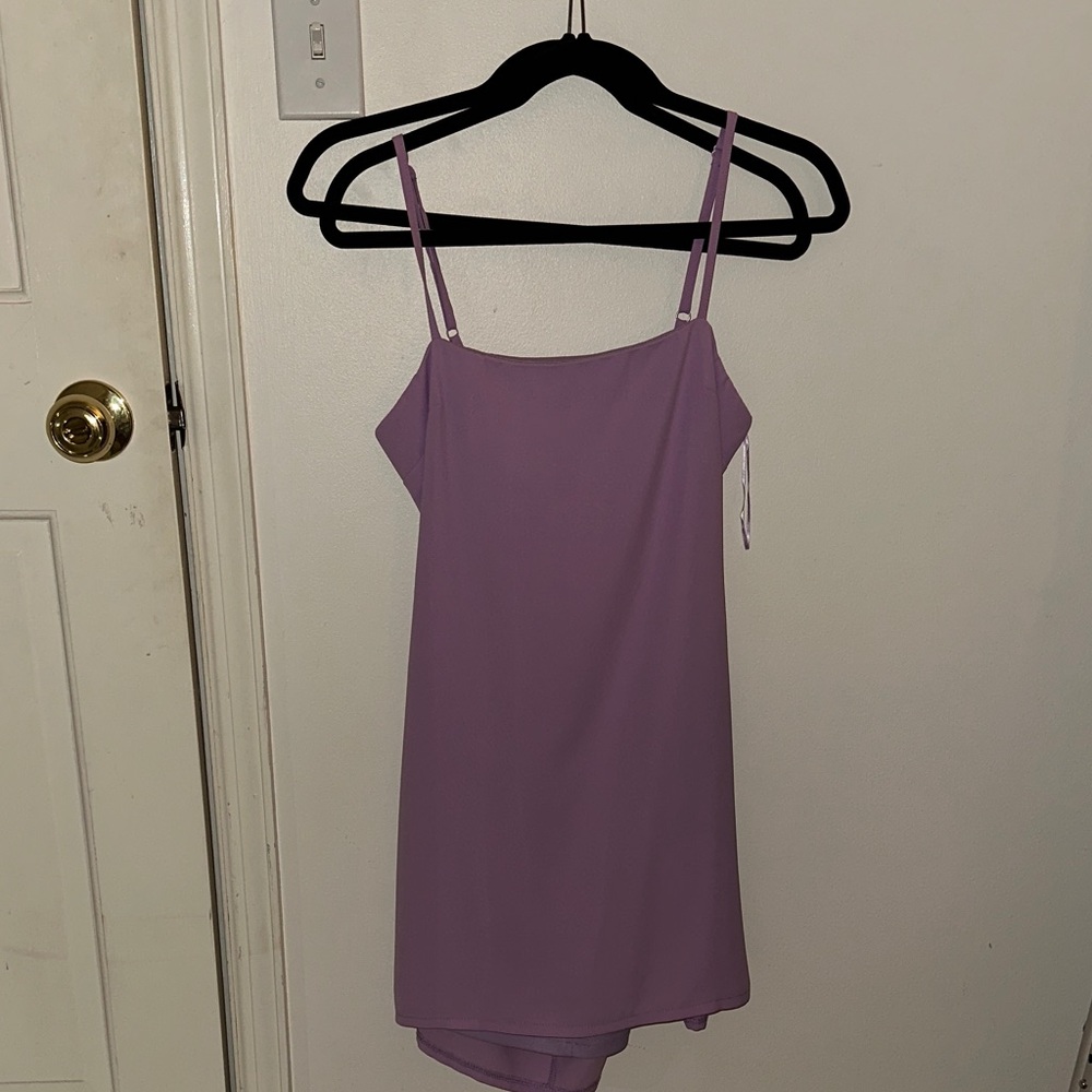 Superdown Lilac Spaghetti Strap Mini Dress With Tie Back!